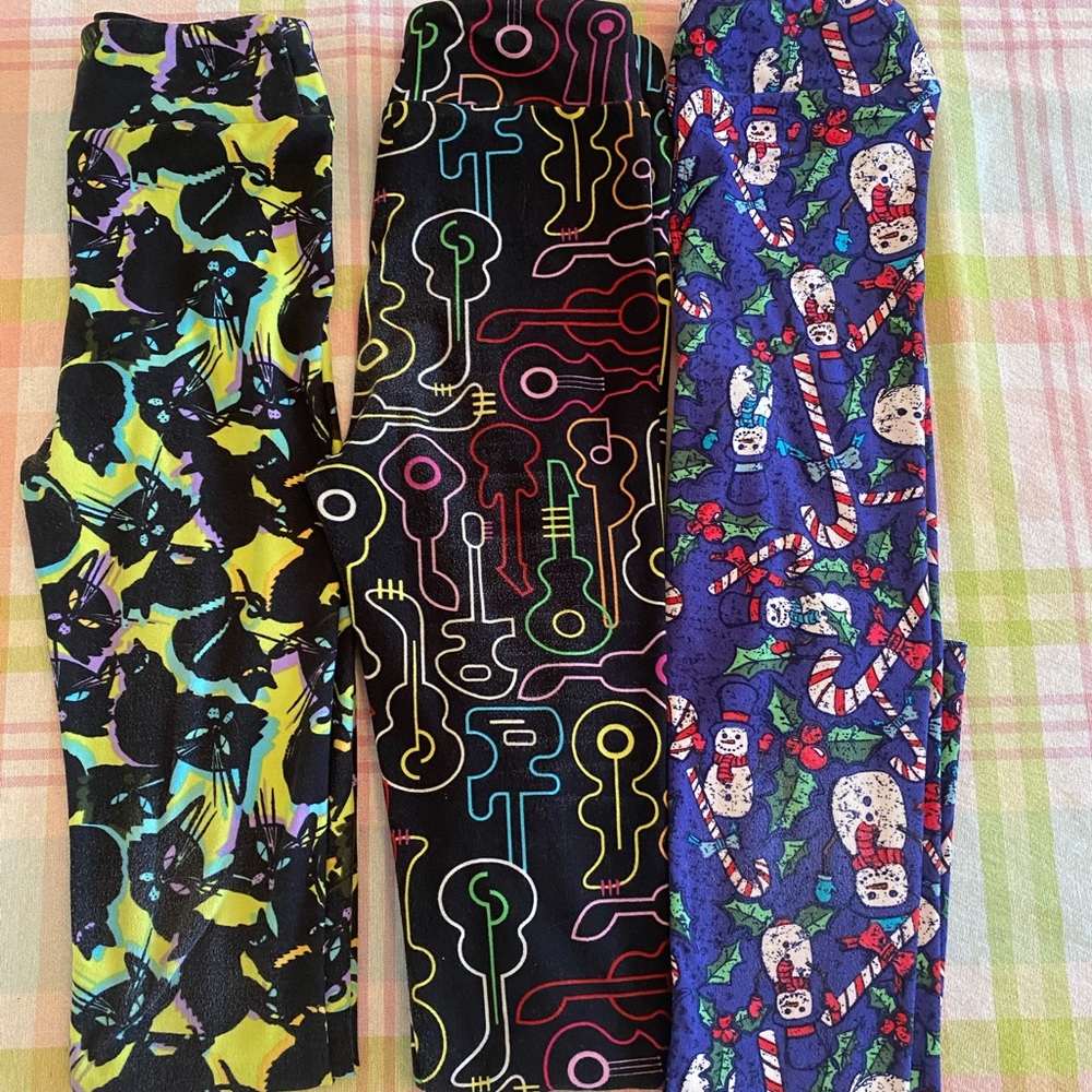 LuLaRoe leggings, Girls L/XL